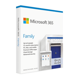 Microsoft Office 365 Family (Retail Box – 1 Year Subscription)